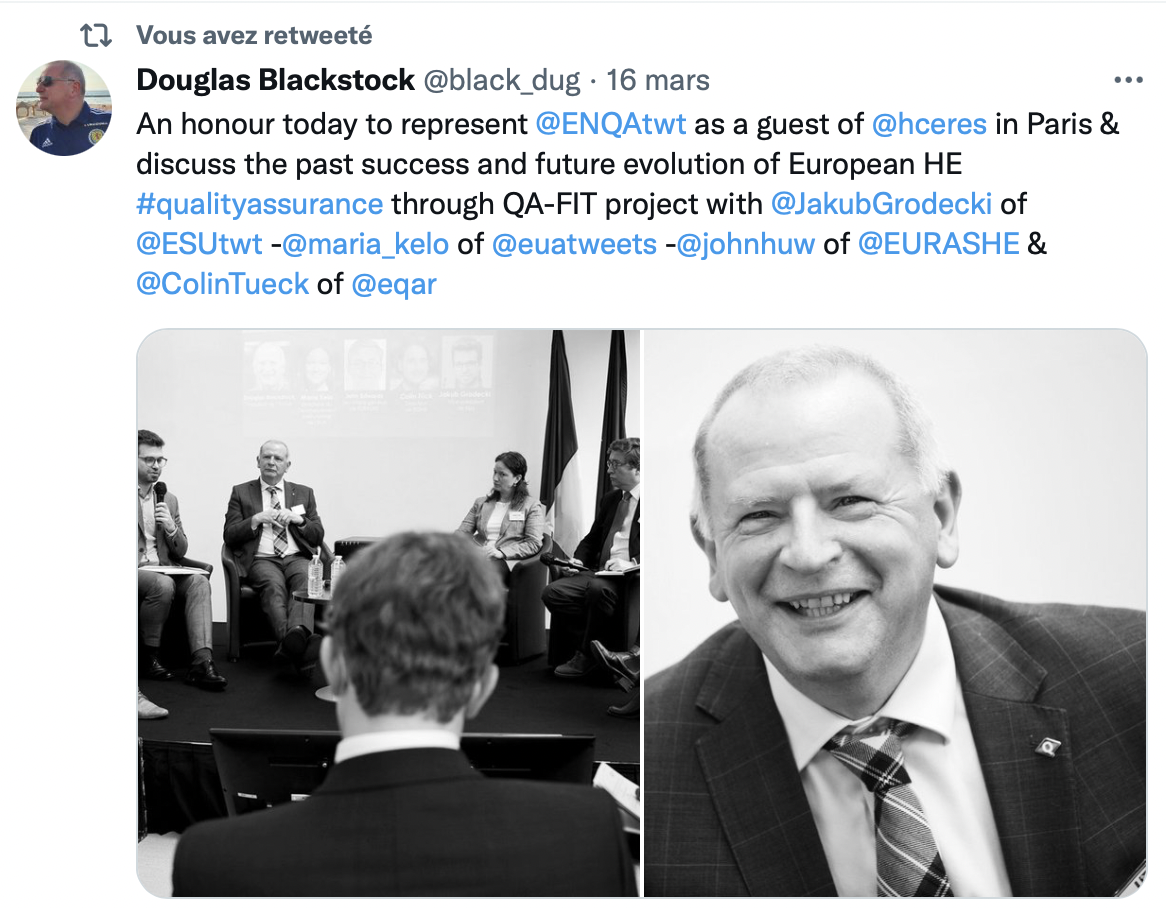 Douglas Blackstock ENQA évaluation PFUE 2022